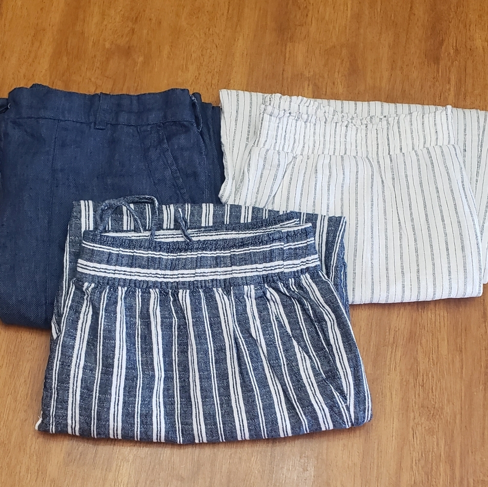 3 Wide Leg Womens Pant Bundle Navy / white Assort. Mogador, Old Navy, Pockets